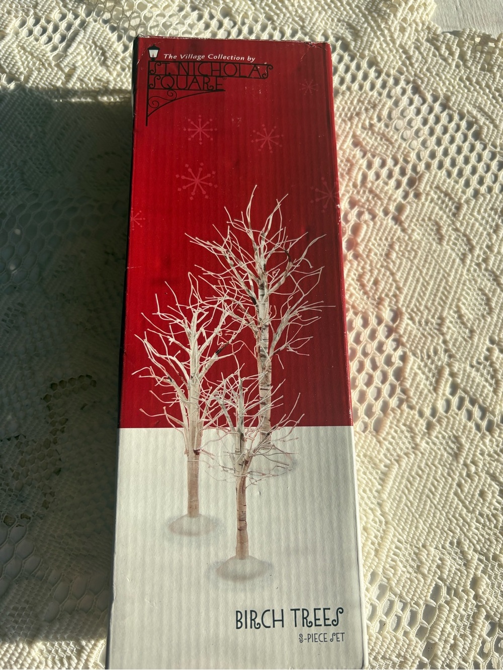 St. Nicholas Square White and Red Birch Tree Holiday Décor Set